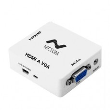 ADAPTADOR HDMI A VGA NICTOM CON CABLE FUENTE