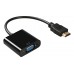 ADAPTADOR HDMI A VGA CON CABLE AUXILIAR SIN CABLE AUXILIAR
