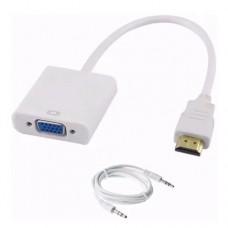ADAPTADOR HDMI A VGA CON CABLE AUXILIAR